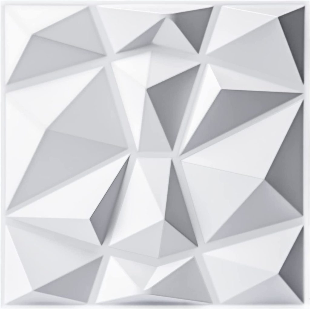 Decorative White PVC 3D Wall Panels in Diamond Design – Wood Panel Wall ...